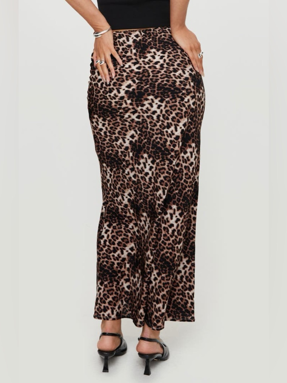 Princess Polly Emily Leopard Print Maxi Skirt Size 2 | Partially Lined - Picture 3 of 9